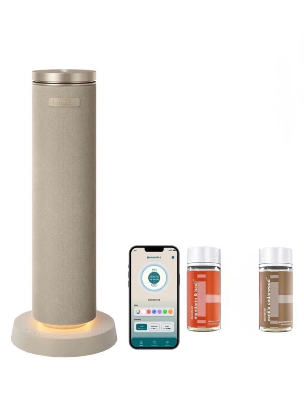 New! Homedics SereneScent Waterless Home Fragrance Diffuser w/ 2-(60mL bottles)